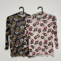 ‼️値下げ中‼️ピエールカルダン シアートップス 2枚セット M 総柄のサムネイル