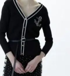 グレースコンチネンタル　マリンビジューカーディガン　白　黒　2着セット