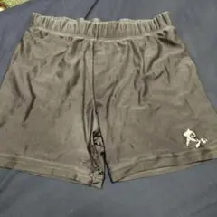 ラグビースパッツ 黒 ベージュ ロゴ付き