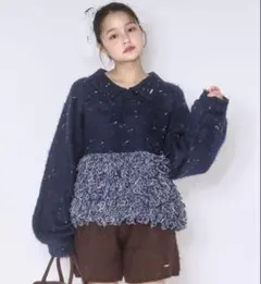loin nuit loop knit polo ループニットポロ ネイビー