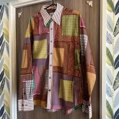 値下　Paul Smith パッチワーク長袖シャツ L