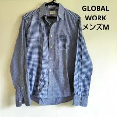 GLOBAL WORK ギンガムチェック 長袖シャツ サイズМ