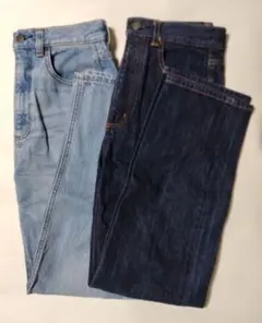 GU　ジーユー　ハイライズストレートジーンズ　2本セット　Sサイズ　デニム