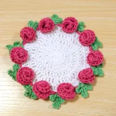 み*え様 ちいさなぬいやドールのラグ（バラ）