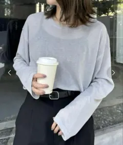 【CIAOPANIC TIPY】サイドスリットシアートップス　グレー