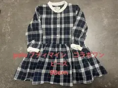 【美品】POLO プティマインコラボ　チェック柄ワンピース 90cm