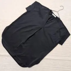 極美品 ミッシェルクラン スキッパーブラウス 38 ネイビー 洗える 落ち感