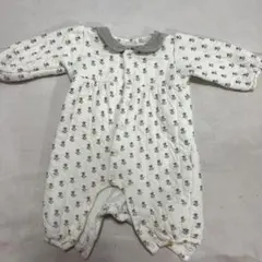 テータテート　丸襟 花柄長袖ロンパース　冬用ベビー服　カバーオール　キルティング