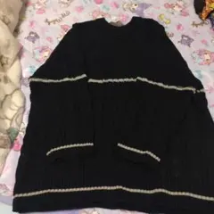 earth music&ecology 黒 長袖 ケーブルニット　新品未使用