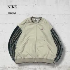 NIKE 90s エスニック調 ブルゾンレトロ配色デザイン グリーン×ベージュMのサムネイル