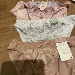 花柄刺繍ショーツ Lサイズ 3枚セット