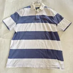 ポロバイラルフローレン 90s ラガーシャツ 半袖 L ボーダー ポニー刺繍