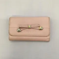 プラダ　キーケース　6連　サフィアーノレザー　リボン　ピンク