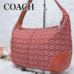 美品✨コーチ ハーフムーン ワンショルダー ホーボー シグネチャー キャンバス