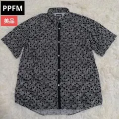 【美品】PPFM ピーピーエフエム 半袖シャツ 幾何学 総柄 F SIZEのサムネイル
