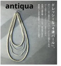 antiqua★ホワイト4連パールネックレス