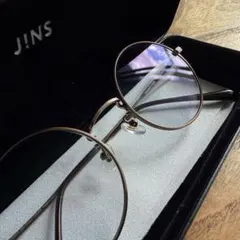 JINS ブラウン メタルフレーム オーバルレンズ目が小さく見えないレンズ JINS ブラウン メタルフレーム オーバルレンズ目が小さく見えない