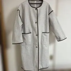 セール　グレーベージュのウール風ロングコート
