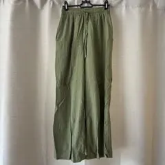 オリーブグリーン イージーパンツ サイドポケット付き