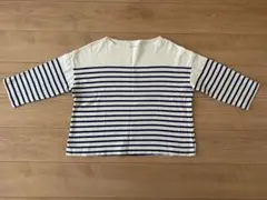 無印良品ボーダー七分袖Tシャツ M-L