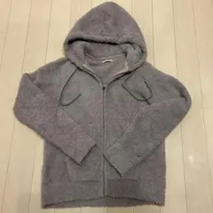 フリース風フード付きジップアップパーカー