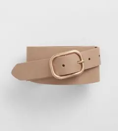 GAP ベルト　フェイクレザーベルト　ベージュ　ピンクゴールドバックル