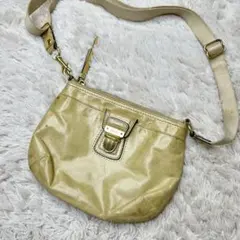 COACH コーチ ゴールド 金 レザー ワンショルダーバッグ ベルト 金具