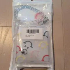 Galaxy Z Flip用 スマホケース スマイル柄 ストラップ付