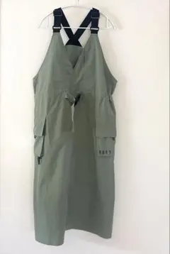 ROXY ロキシー サロペット カーゴポケット スカート カーキ　L