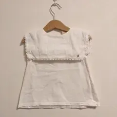 プティマイン 90cm 夏服 ノースリーブ ホワイト シンプル レース