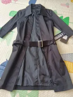 【新品タグ付】L.D　NEWYORK　ベルト付きスプリングコート　ブラック　М