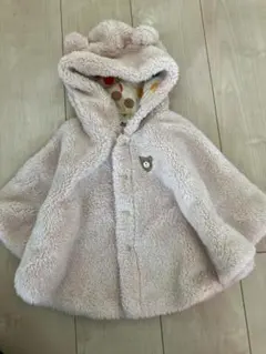 ミキハウスHOT BISCUITS フード付きベビーポンチョ Fサイズ