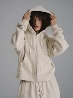 Sagezip-up hoodie & Have pants Set_Beige