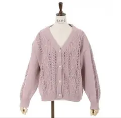 axes femme 透かし柄ニットカーディガン