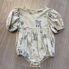 milk balm 花柄　刺繍　ロンパース M