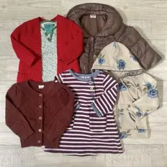 ベビー女の子80〜90 まとめ売りアウター ワンピース パーカー カーディガン他