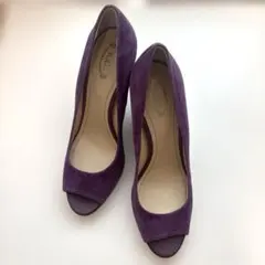 TOD'S パープル スエード ウェッジソール パンプス　41のサムネイル