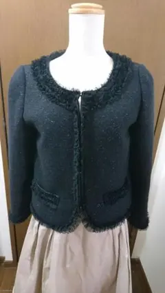美品 ユニバーサルミューズ ラメツイードジャケットのサムネイル
