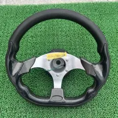 社外 スポーツステアリング 約32cm 汎用 カーボン調 ブラックのサムネイル
