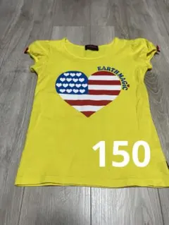 EARTHMAGIC イエロー Tシャツ 150 半袖 女の子 ハート