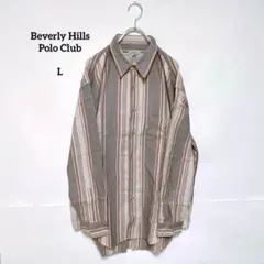 ビバリーヒルズ ポロクラブ 長袖 シャツ L ストライプ