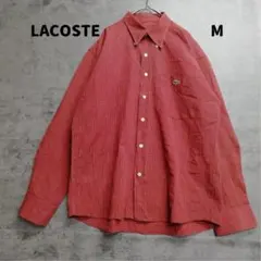 ラコステ 長袖シャツ 赤色 チェック柄 コットン素材 USA古着【6570】