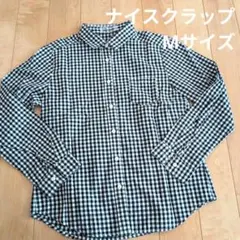 ナイスクラップ　長袖ブラウス　ギンガムチェック　黒　Мのサムネイル