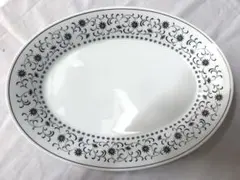 ノリタケ　Silver Queen オーバルプレート　特大　美品　昭和レトロ