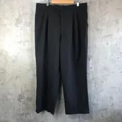 E492古着　スラックス　ストライプ　黒　グレー　90s Y2K
