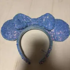 ディズニー カチューシャ スパンコール ブルー