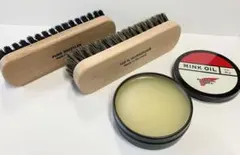 ご要望が多いセット！レッドウィング ミンクオイル １缶 &ブラシ２本 馬毛 豚毛