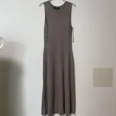 UNIQLO リブ編みノースリーブロングワンピース L