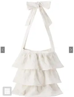 GRL オーガンジージャガードフリルリボントートバッグ アイボリー[dd320]