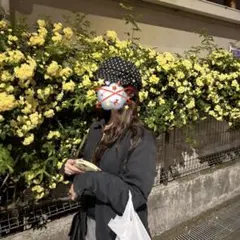 ドット柄 キャスケット ブラック